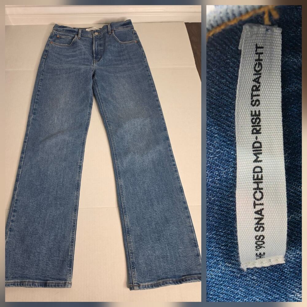 Aritzia Denim Forum Jeans SZ 30 The 90s Snatched Mid-Rise Straight Model Of Duty
